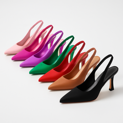 Dames Slingback Pumps – Puntige Zomersandalen met Kitten Heel voor Feest & Vrije Tijd
