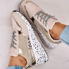 Orthopedische Sneakers Dames met Ergonomische Zool – Lichtgewicht, Ademend en Modieus in Goud en Grijs-4