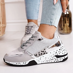 Orthopedische Sneakers Dames met Ergonomische Zool – Lichtgewicht, Ademend en Modieus in Goud en Grijs-3