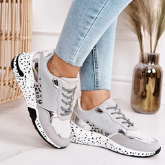 Orthopedische Sneakers Dames met Ergonomische Zool – Lichtgewicht, Ademend en Modieus in Goud en Grijs-2