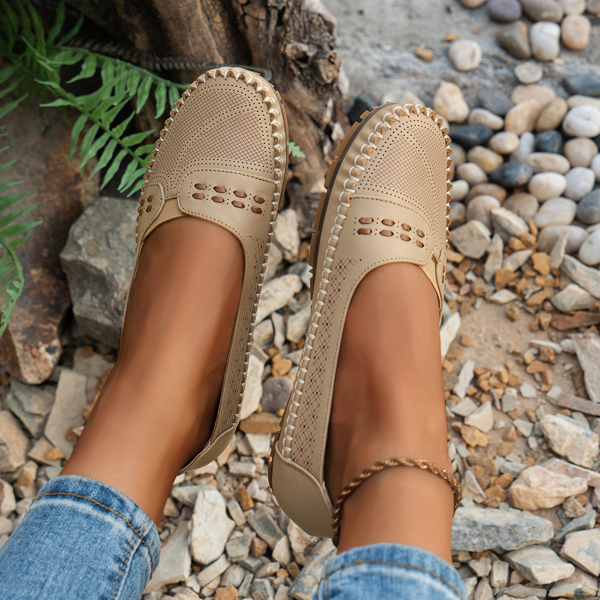 Vintage Orthopedische Leren Loafers Dames – Ademend, Lichtgewicht & Pijnverlichtend