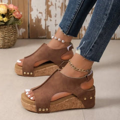 Boho Plateau Sandalen Dames – Sleehak, Grote Maat & Comfortabele Open Teen
