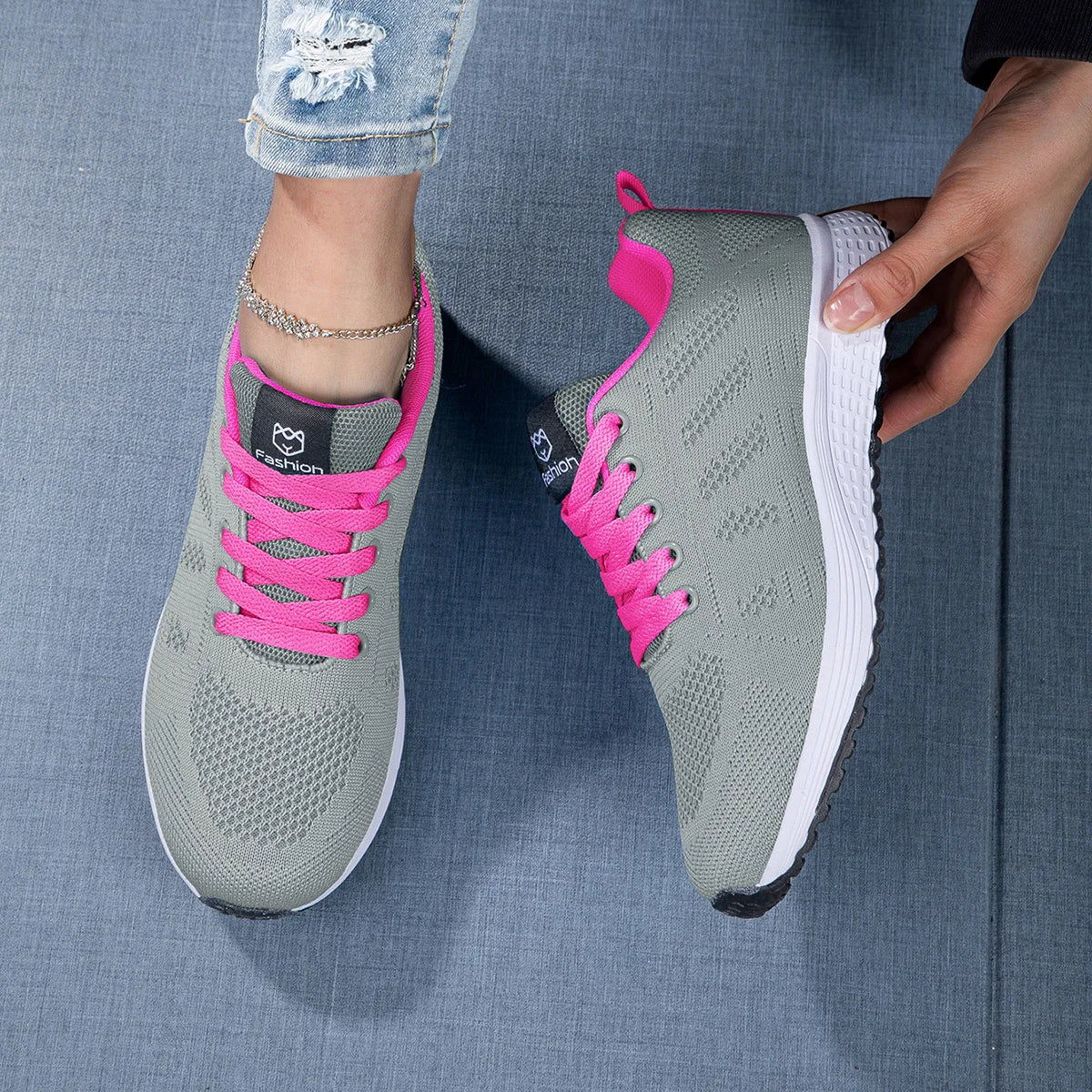 Dames Mesh Sportsneakers – Ademend, Lichtgewicht & Comfortabel voor Vrije Tijd en Sport