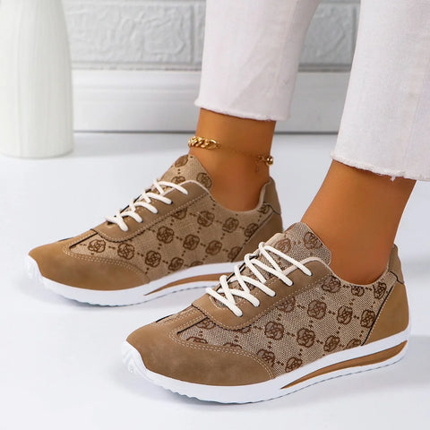 Dames Sneakers met Dikke Zool – Comfortabele Ademend Casual Schoenen met Luxe Design