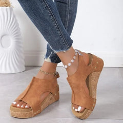 Boho Plateau Sandalen Dames – Sleehak, Grote Maat & Comfortabele Open Teen