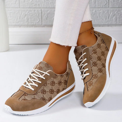Dames Sneakers met Dikke Zool – Comfortabele Ademend Casual Schoenen met Luxe Design