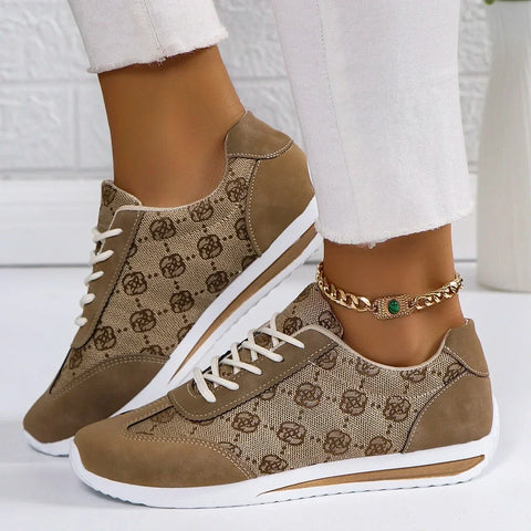 Dames Sneakers met Dikke Zool – Comfortabele Ademend Casual Schoenen met Luxe Design
