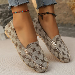 Dames Loafers met Print – Zachte Instapschoenen met Antislip Zool