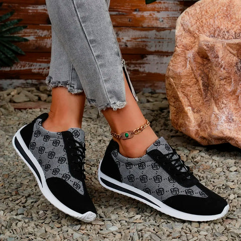 Dames Sneakers met Dikke Zool – Comfortabele Ademend Casual Schoenen met Luxe Design