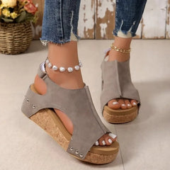 Boho Plateau Sandalen Dames – Sleehak, Grote Maat & Comfortabele Open Teen