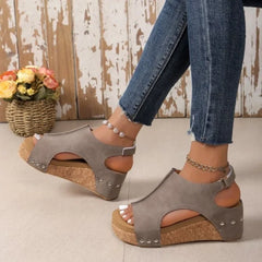 Boho Plateau Sandalen Dames – Sleehak, Grote Maat & Comfortabele Open Teen