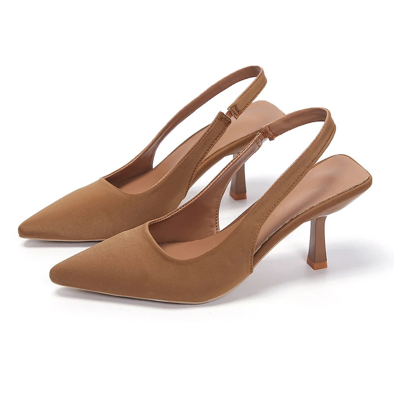 Dames Slingback Pumps – Puntige Zomersandalen met Kitten Heel voor Feest & Vrije Tijd