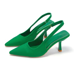 Dames Slingback Pumps – Puntige Zomersandalen met Kitten Heel voor Feest & Vrije Tijd