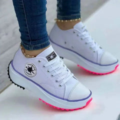 Canvas Sneakers Dames met Vetersluiting – Comfortabel en Casual voor Elke Gelegenheid - Dames - Schoenen