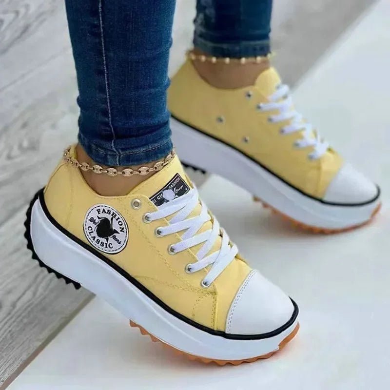 Canvas Sneakers Dames met Vetersluiting – Comfortabel en Casual voor Elke Gelegenheid - Dames - Schoenen