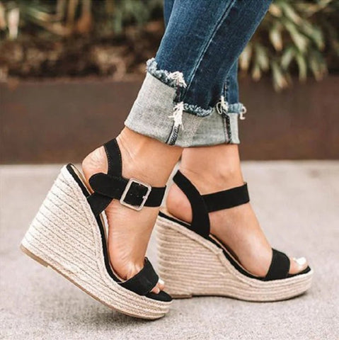 Casual Dames Sandalen met Hoge Hak en Platform – Comfortabele Sport Sandalen voor Buiten – met Platform - Dames - Schoenen