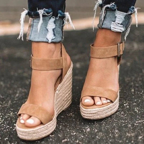 Casual Dames Sandalen met Hoge Hak en Platform – Comfortabele Sport Sandalen voor Buiten – met Platform - Dames - Schoenen