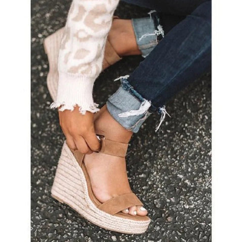 Casual Dames Sandalen met Hoge Hak en Platform – Comfortabele Sport Sandalen voor Buiten – met Platform - Dames - Schoenen