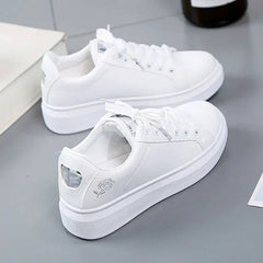 Casual Witte Sneakers Dames met Geborduurde Bloemen – Ademend en Comfortabel voor Dagelijks Gebruik - Dames - Schoenen