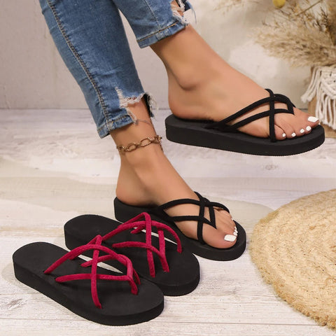 Chique Dames Slippers – Comfortabele Vlakke Strandslippers met Antislip Zool - Dames - Schoenen
