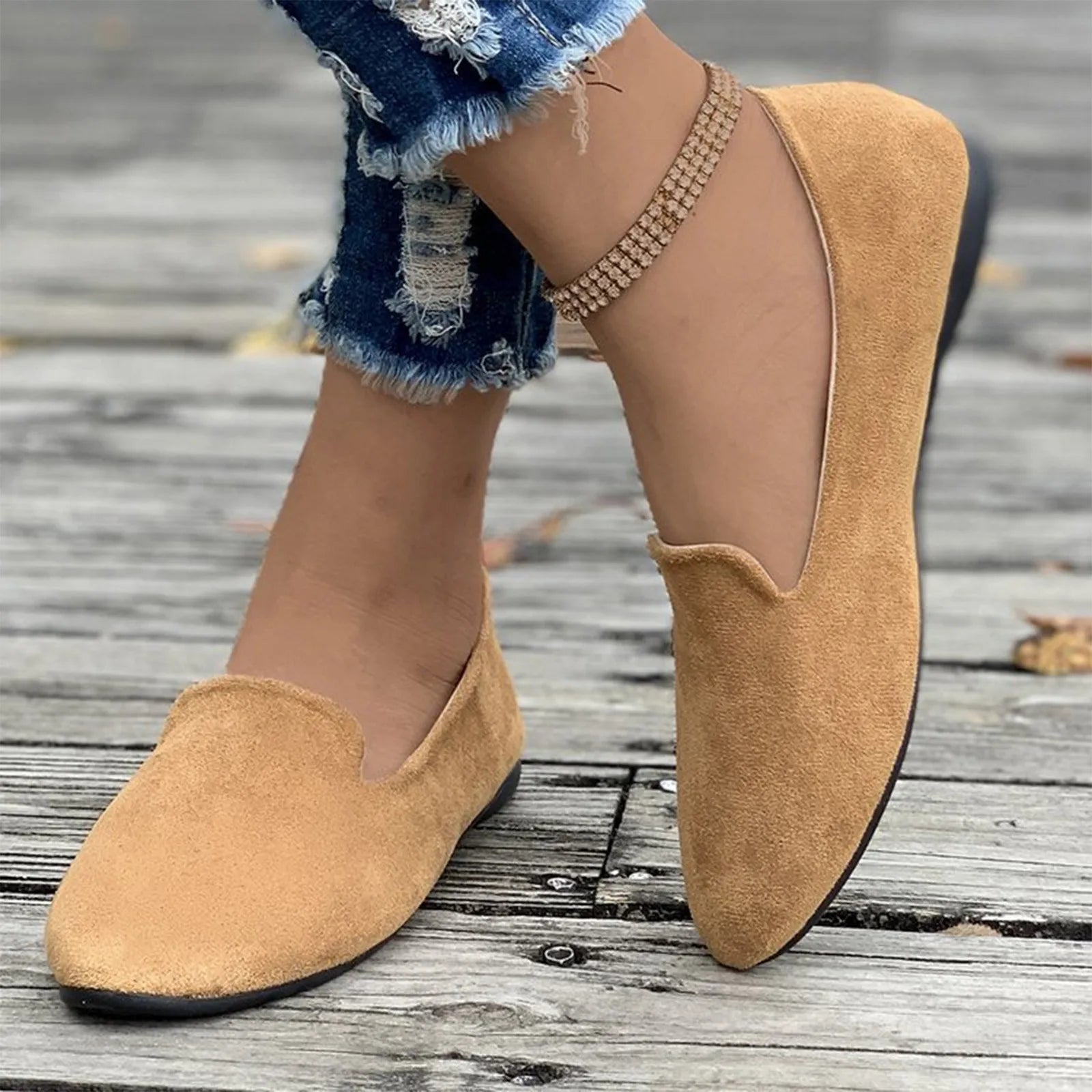 Dames Ballet Flats in Snoepkleur – Comfortabele Loafers voor Herfst in Groot Formaat - Dames - Schoenen