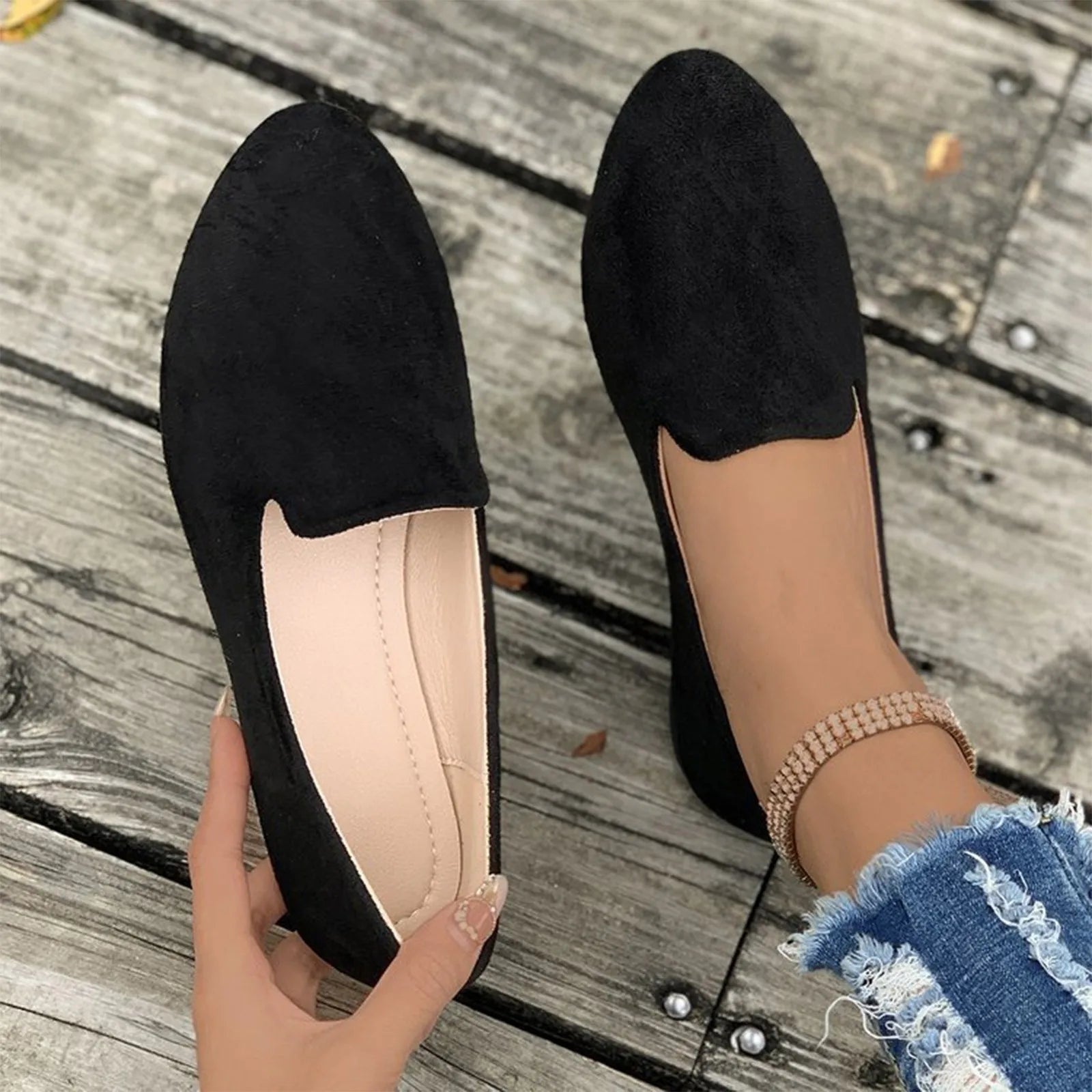Dames Ballet Flats in Snoepkleur – Comfortabele Loafers voor Herfst in Groot Formaat - Dames - Schoenen