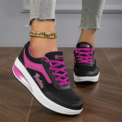 Dames Casual Sneakers – Ademend en Comfortabel met Vetersluiting voor Dagelijks Gebruik - Dames - Schoenen