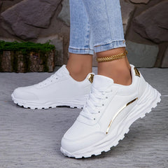 Dames Casual Sneakers – Lichtgewicht Lage Sneakers met Vetersluiting voor Wandelen en Training - Dames - Schoenen
