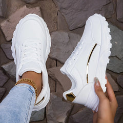 Dames Casual Sneakers – Lichtgewicht Lage Sneakers met Vetersluiting voor Wandelen en Training - Dames - Schoenen