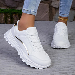 Dames Casual Sneakers – Lichtgewicht Lage Sneakers met Vetersluiting voor Wandelen en Training - Dames - Schoenen