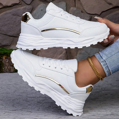 Dames Casual Sneakers – Lichtgewicht Lage Sneakers met Vetersluiting voor Wandelen en Training - Dames - Schoenen