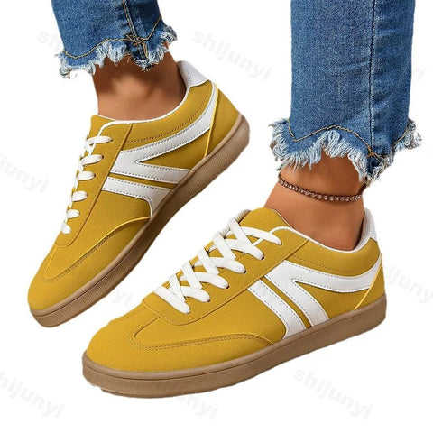 Dames Casual Wandelschoenen – Platte Sneakers met Vetersluiting voor Dagelijks Gebruik - Dames - Schoenen