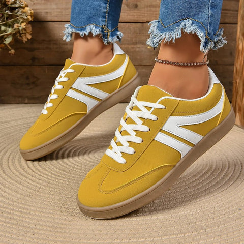 Dames Casual Wandelschoenen – Platte Sneakers met Vetersluiting voor Dagelijks Gebruik - Dames - Schoenen