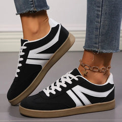 Dames Casual Wandelschoenen – Platte Sneakers met Vetersluiting voor Dagelijks Gebruik - Dames - Schoenen