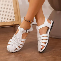 Dames Lederen Sandalen – Comfortabele Platte Romeinse Zomerschoenen in Maten 36 - 43 - Dames - Schoenen