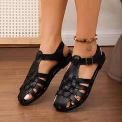 Dames Lederen Sandalen – Comfortabele Platte Romeinse Zomerschoenen in Maten 36 - 43 - Dames - Schoenen