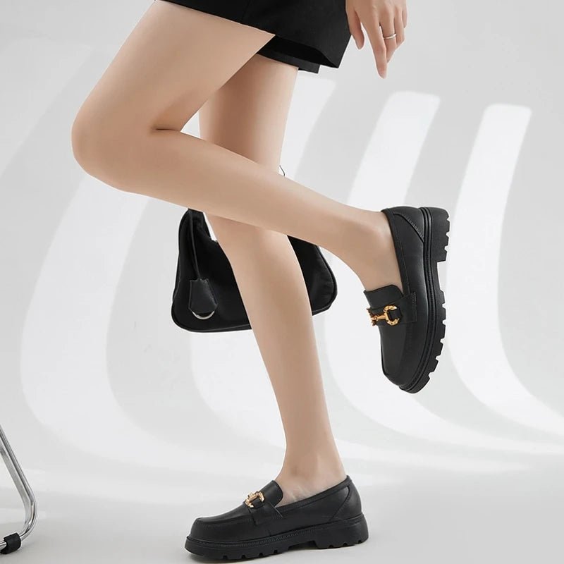 Dames Loafers met Dikke Zool en Lage Hakken – Casual Mary Jane Schoenen voor Comfort en Stijl – Comfortabel – Wit - Dames - Schoenen