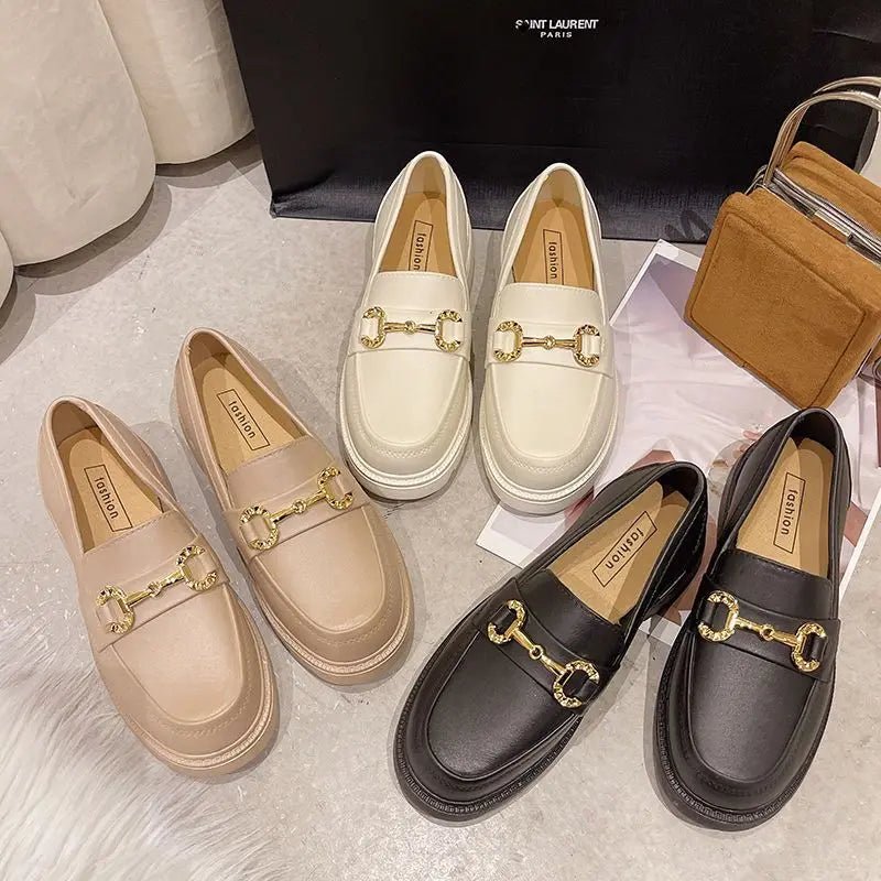 Dames Loafers met Dikke Zool en Lage Hakken – Casual Mary Jane Schoenen voor Comfort en Stijl – Comfortabel – Wit - Dames - Schoenen