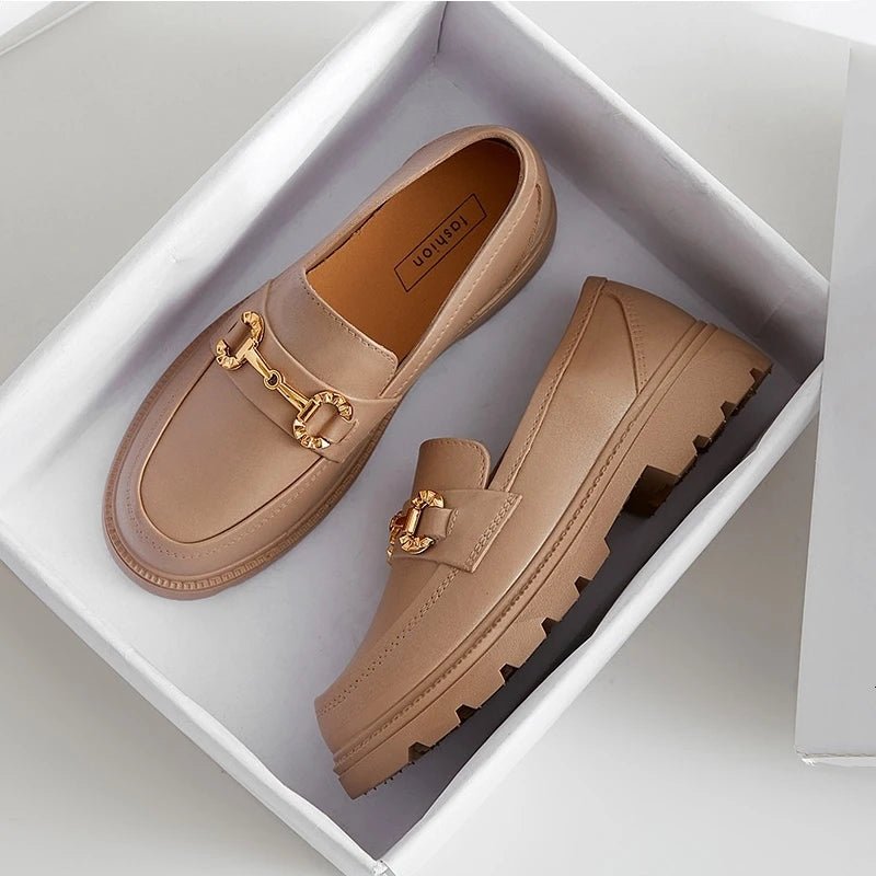 Dames Loafers met Dikke Zool en Lage Hakken – Casual Mary Jane Schoenen voor Comfort en Stijl – Comfortabel – Wit - Dames - Schoenen