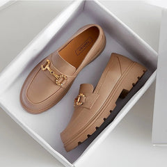 Dames Loafers met Dikke Zool en Lage Hakken – Casual Mary Jane Schoenen voor Comfort en Stijl – Comfortabel – Wit - Dames - Schoenen