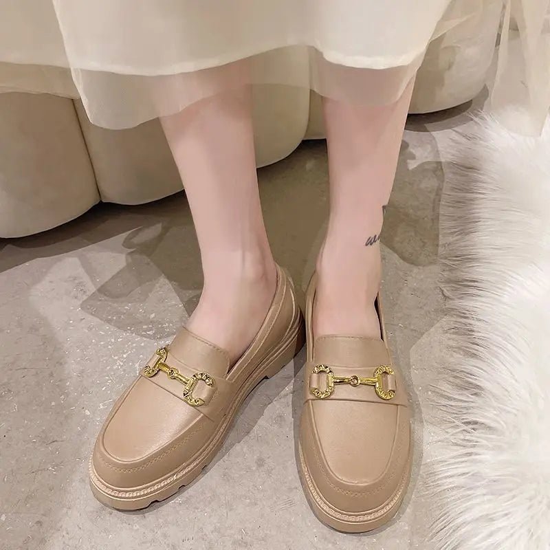 Dames Loafers met Dikke Zool en Lage Hakken – Casual Mary Jane Schoenen voor Comfort en Stijl – Comfortabel – Wit - Dames - Schoenen