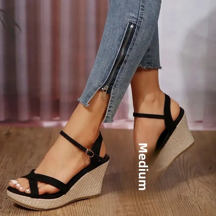 Dames Sandalen met Hak – Dikke Hiel Peep - Toe Slippers met Gesp Sluiting voor Comfortabele Pasvorm - Dames - Schoenen