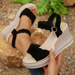 Dames Sandalen met Hak en Dikke Platform – Verstelbare Riem voor Zomer 2025 Mode – met Platform - Dames - Schoenen