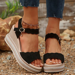 Dames Sandalen met Hak en Dikke Platform – Verstelbare Riem voor Zomer 2025 Mode – met Platform - Dames - Schoenen