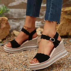 Dames Sandalen met Hak en Dikke Platform – Verstelbare Riem voor Zomer 2025 Mode – met Platform - Dames - Schoenen