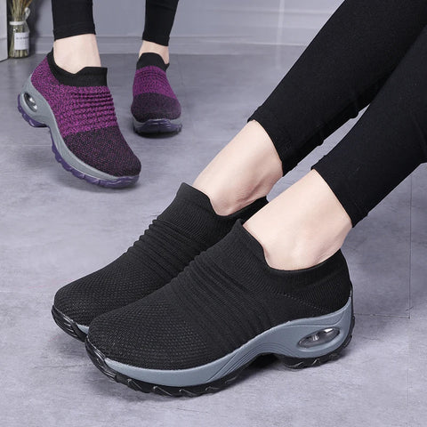 Dames Sneakers met Ademend Mesh en Platformzool – Lichtgewicht Sportschoenen voor Wandelen en Casual Gebruik - Dames - Schoenen
