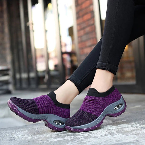 Dames Sneakers met Ademend Mesh en Platformzool – Lichtgewicht Sportschoenen voor Wandelen en Casual Gebruik - Dames - Schoenen