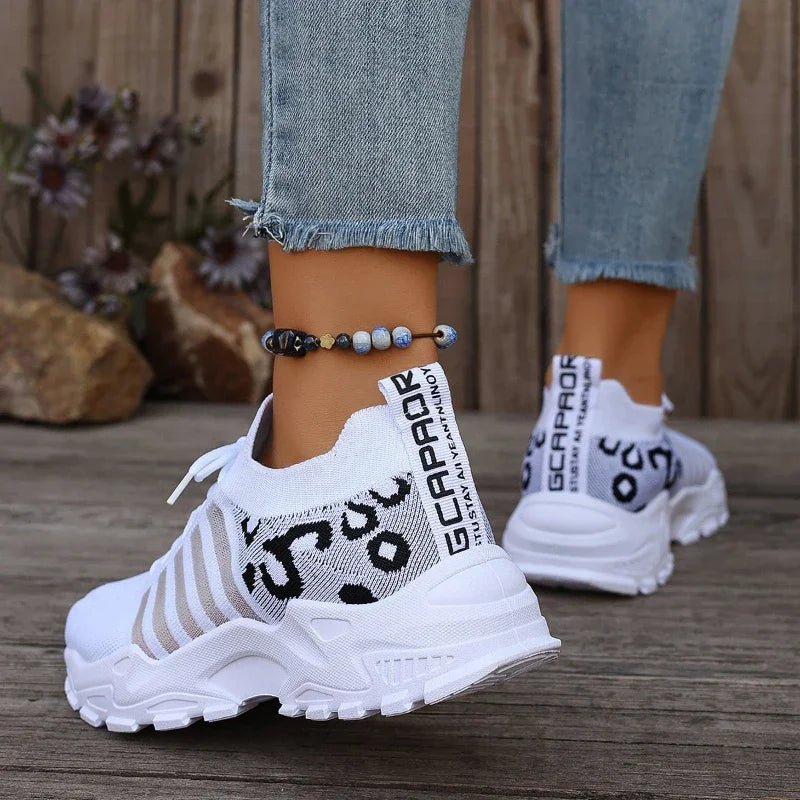 Dames Sneakers met Panterprint – Ademend Mesh en Platte Zool voor Wandelen en Casual Gebruik - Dames - Schoenen