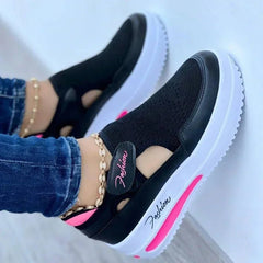 Dames Sneakers Met Platform in Rood en Blauw Canvas – Comfortabele Casual Schoenen voor Dagelijks Gebruik - Dames - Schoenen
