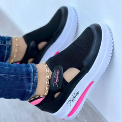 Dames Sneakers Met Platform in Rood en Blauw Canvas – Comfortabele Casual Schoenen voor Dagelijks Gebruik - Dames - Schoenen